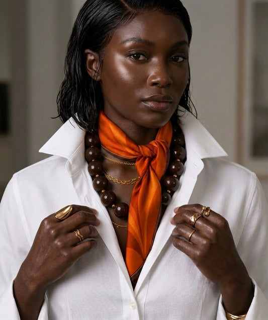 Carré Dune – Foulard en soie satinée 90 × 90 cm | LOKA